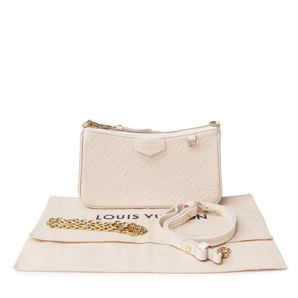 Louis Vuitton Leather Easy Bag Chain Empreinte Pouch Monogram White - Picture 1 of 10